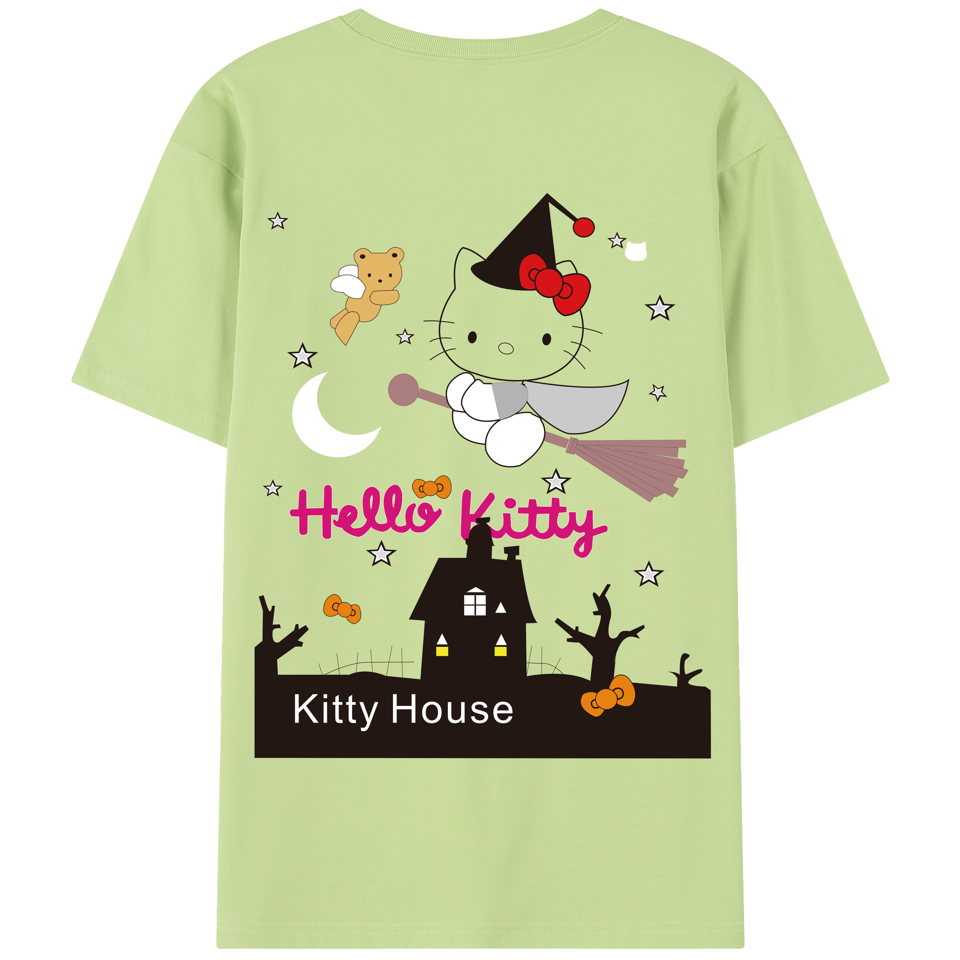 （画像用） Hello Kitty ハローキティ 綿100％半袖Tシャツ（背面プリント）